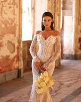 Long Sleeve Floral Bustier Lace Maxi Dress White Nude