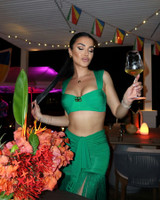 Draped Ruffle Tassel Two Piece Maxi Dress Green Draped Ruffle Tassel Two Piece Maxi Dress Green
