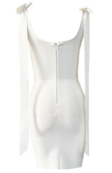 Crystal Bow Detail Dress White