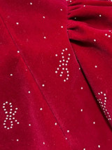 Crystal Bow Detail A Line Dress Red