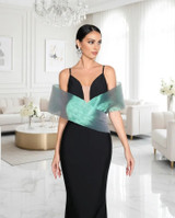Bardot Detail Maxi Dress Black Green