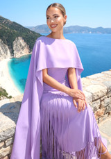 Cape Tassel Maxi Dress Lavender