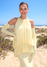 Bubble Detail Maxi Dress Yellow