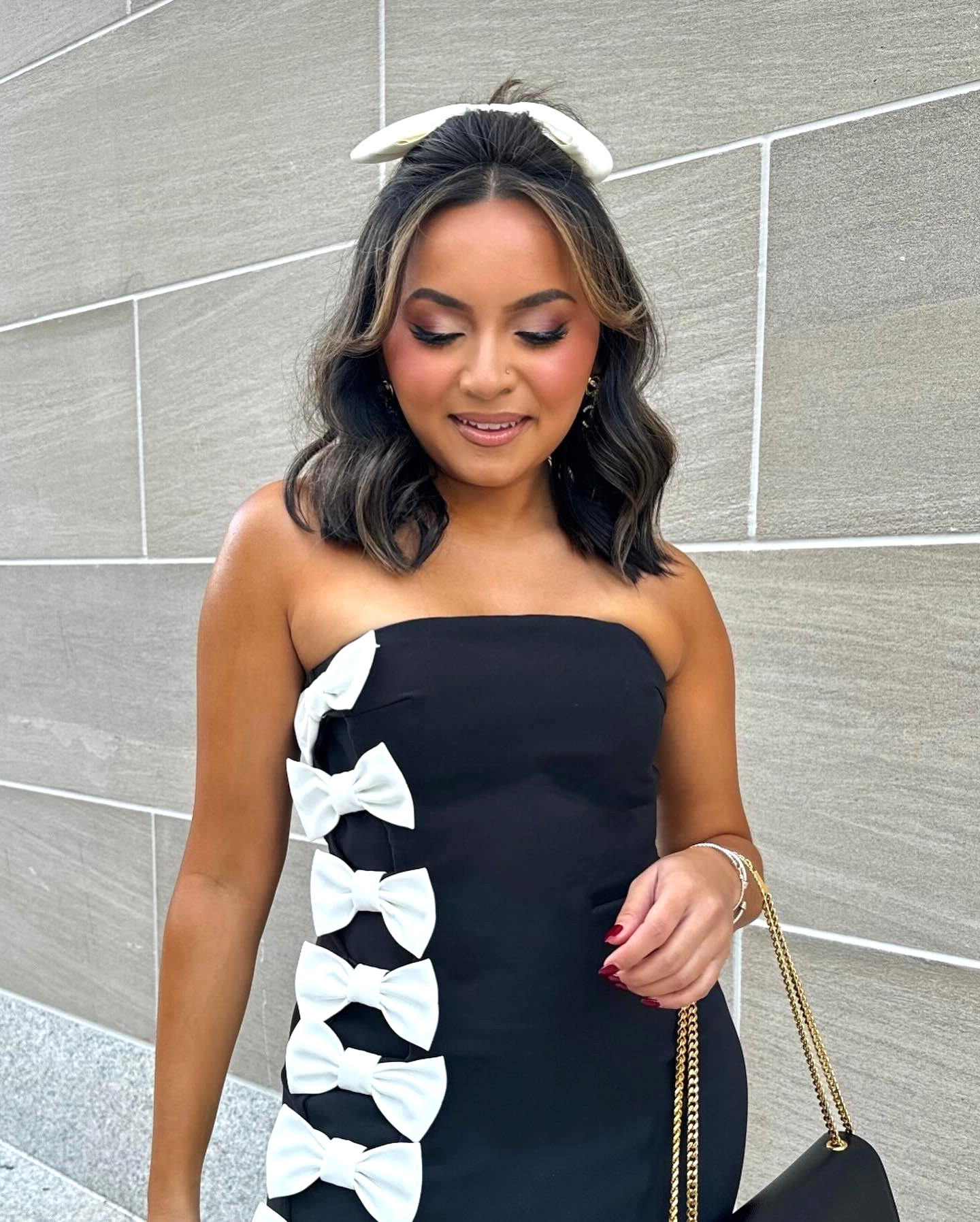 Obozh Bow Strapless Maxi Dress - White