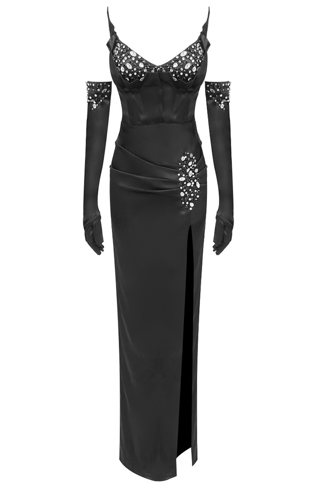 Strapless Maxi Crepe Mermaid Regular Evening Dress mtn88132