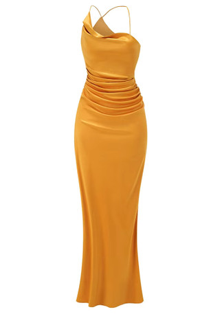 Vestido One Shoulder Puff Sleeve Pink (L)