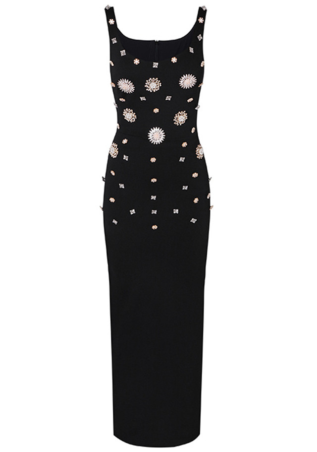 Bejeweled Maxi Dress Black