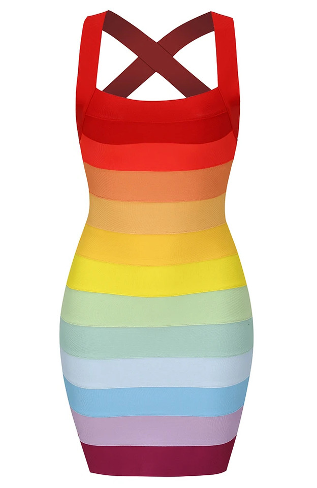 Halter Dress Rainbow