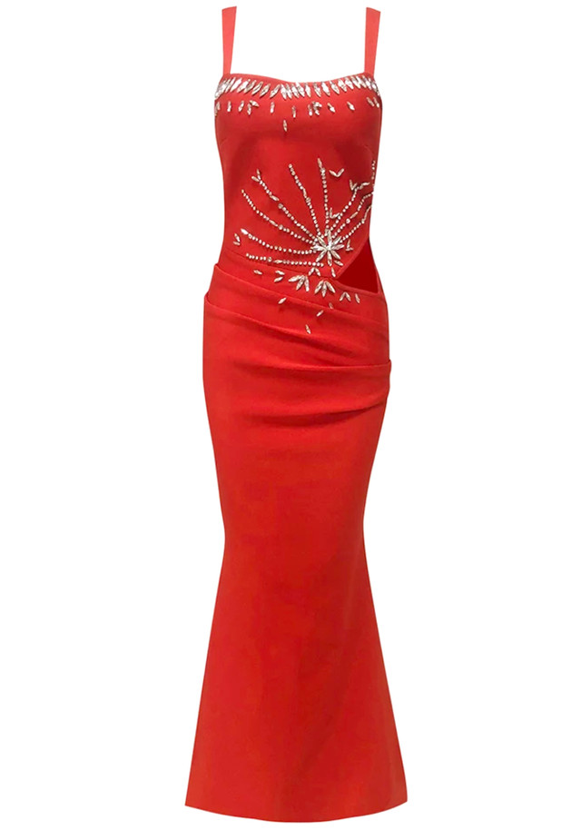 Crystal Maxi Dress Red Crystal Maxi Dress Red