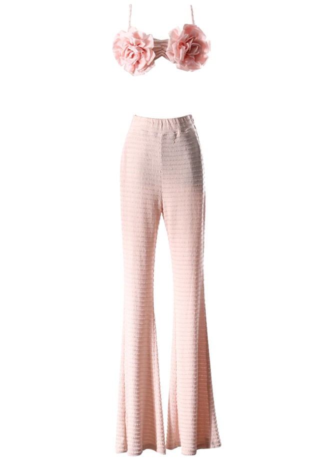 Floral Two Piece Jumpsuit Blush Pink Floral Two Piece Jumpsuit Blush Pink