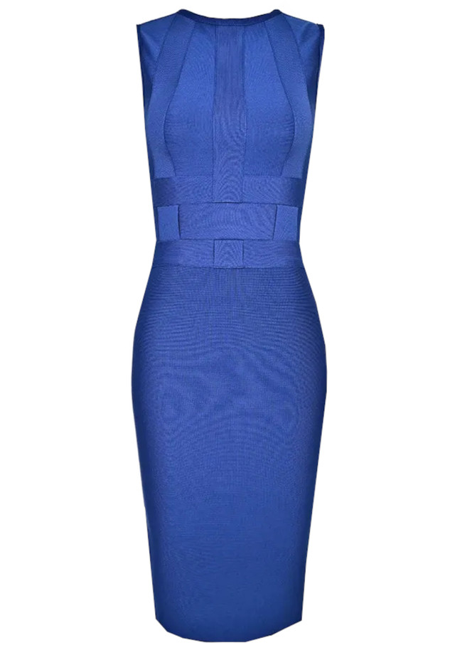 Structured Midi Dress Blue