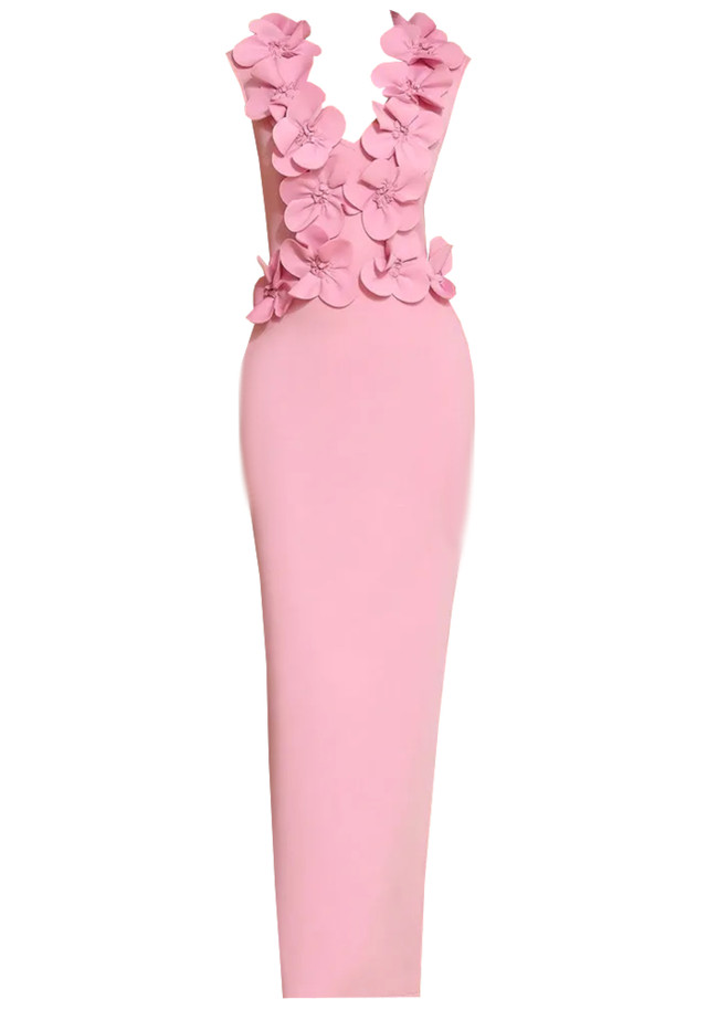 Floral Detail Maxi Dress Pink Floral Detail Maxi Dress Pink