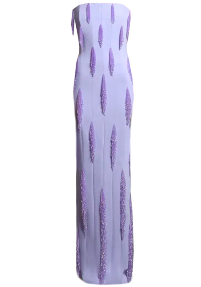 Strapless Embellished Maxi Dress Lavender Strapless Embellished Maxi Dress Lavender