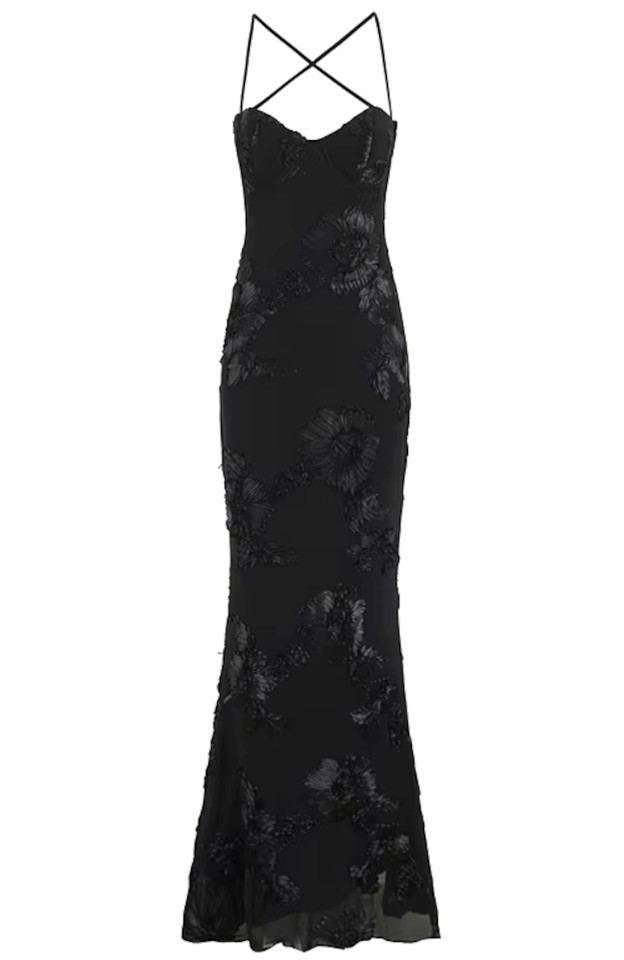 Floral Bustier Strappy Back Maxi Dress Black Floral Bustier Strappy Back Maxi Dress Black