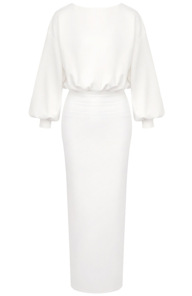 Long Sleeve Maxi Dress White Long Sleeve Maxi Dress White