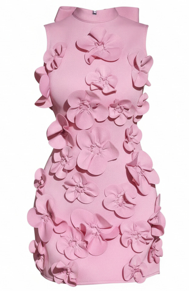 Floral Detail Dress Pink Floral Detail Dress Pink