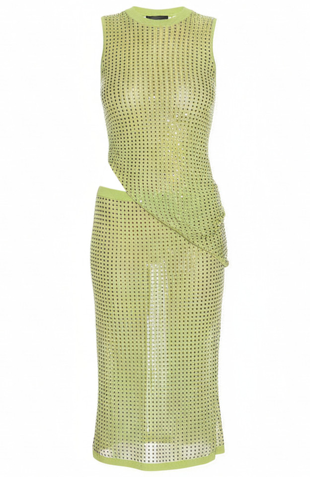 Embellished Midi Two Piece Dress Green