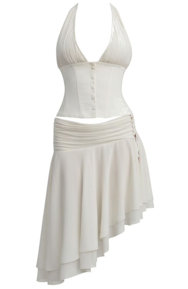 Halter A Line Two Piece Dress Ivory Halter A Line Two Piece Dress Ivory