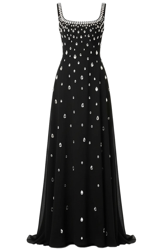 Crystal A Line Maxi Dress Black
