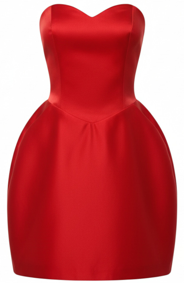 Strapless Bell Shaped Dress Red Strapless Bell Shaped Dress Red