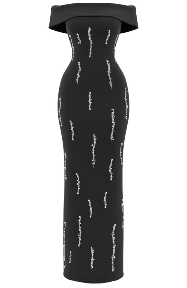 Bardot Crystal Maxi Dress Black