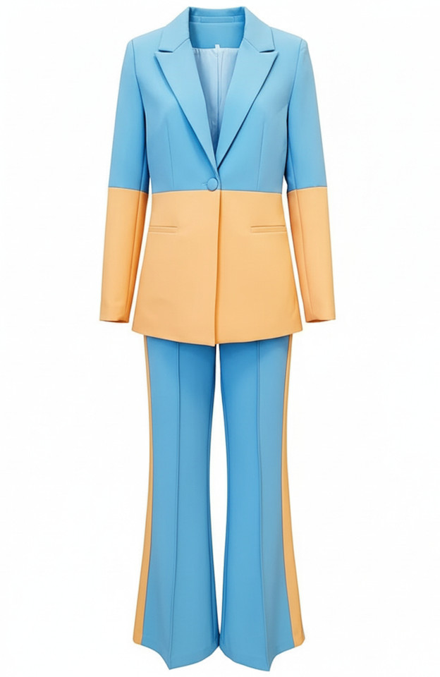 Colorblock Suit Blue Orange