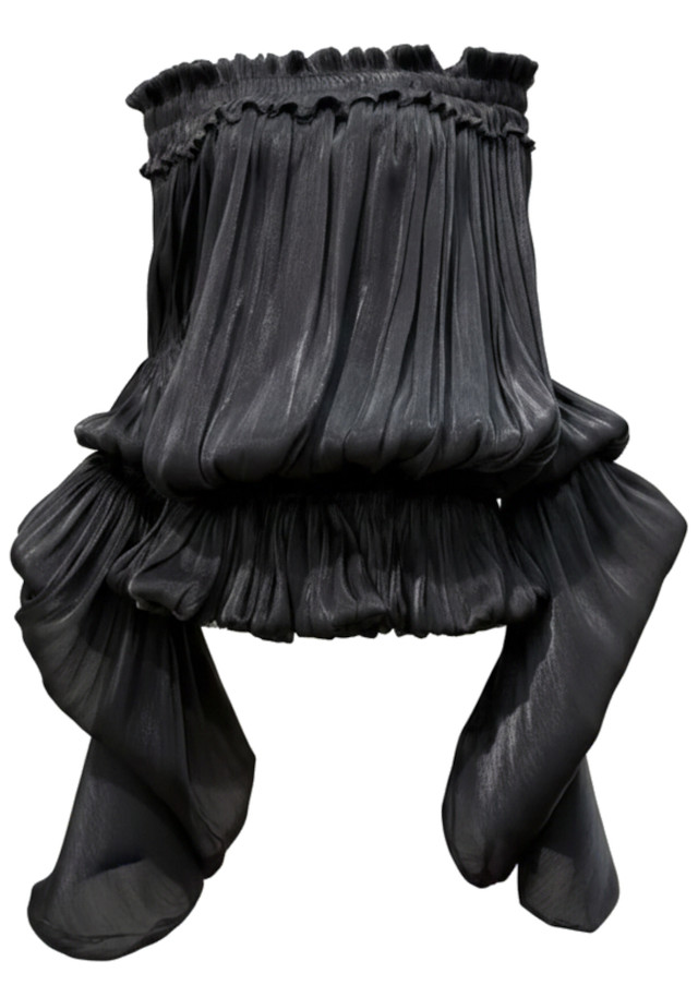 Long Sleeve Bardot Bubble Dress Black