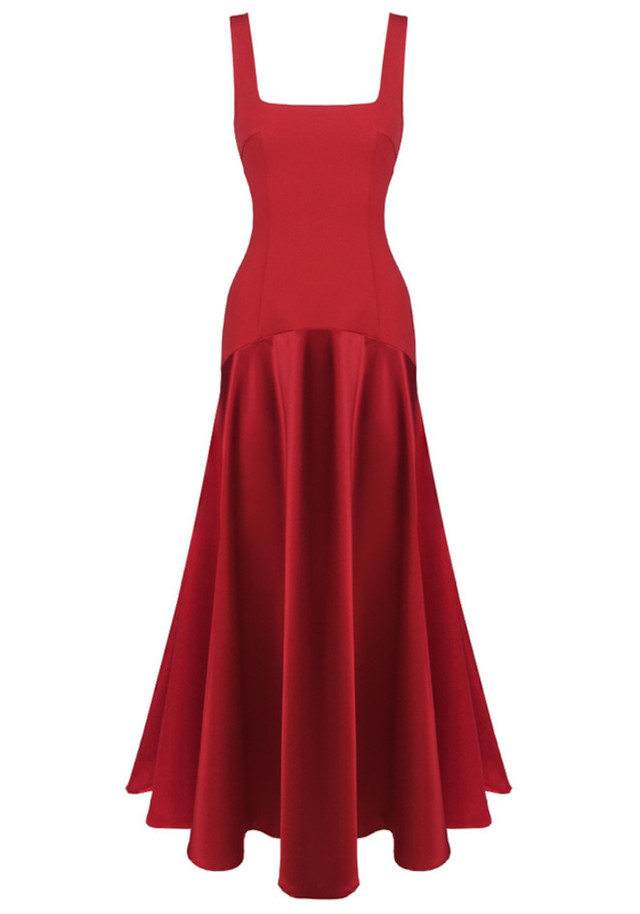A Line Maxi Dress Red