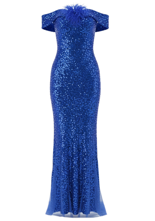 Bardot Sparkly Maxi Dress Blue