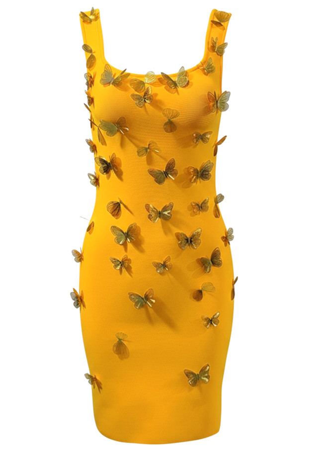 Buttlerfly Detail Dress Amber