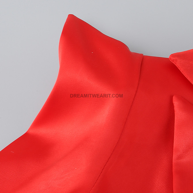 Long Sleeve Mesh Insert Corset Maxi Dress Red