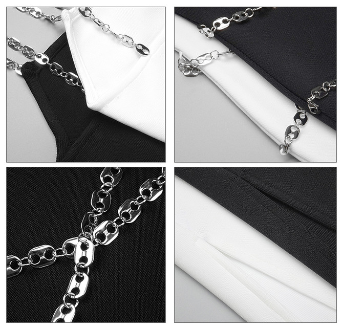 Chain Detail Maxi Dress White