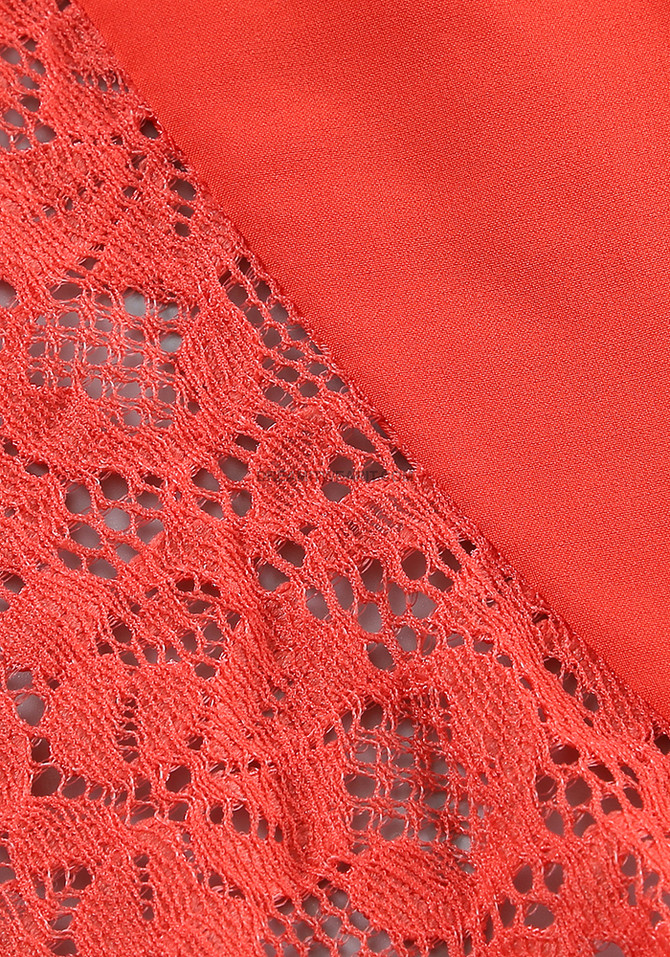 Lace Corset Ruffle Maxi Dress Orange