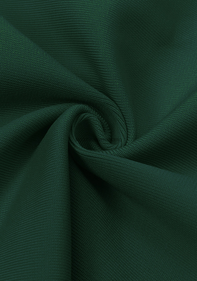 Halter Long Sleeve Structured Midi Dress Green