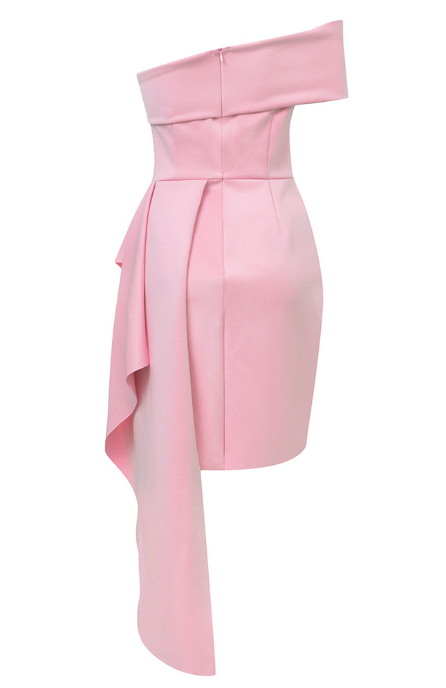 Bardot Draped Dress Pink