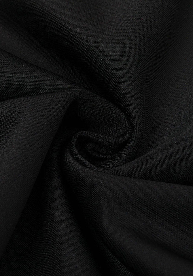 Long Sleeve Draped Midi Dress Black