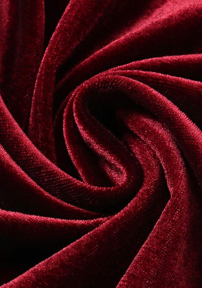 Strapless Bustier Maxi Velvet Dress Red