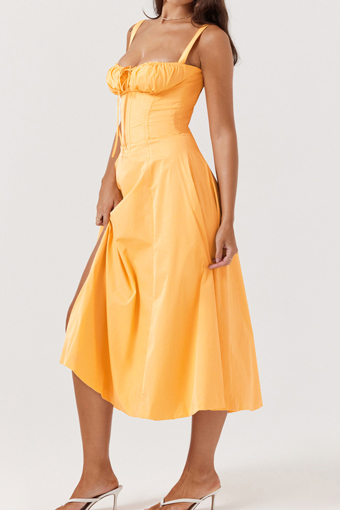 Corset A Line Midi Dress Amber