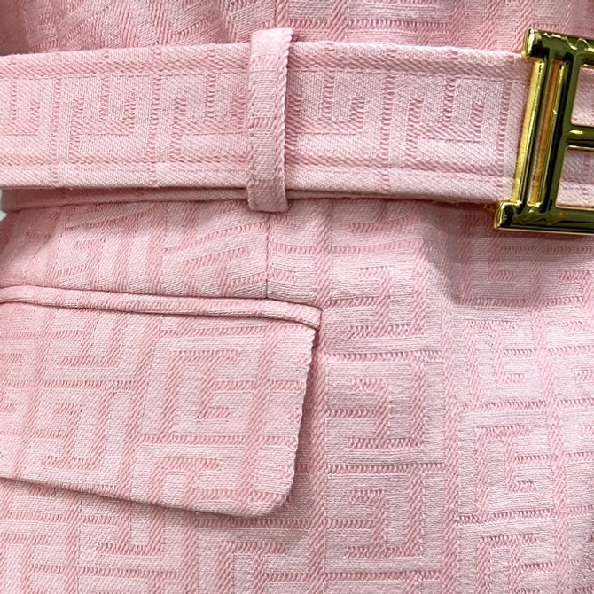 Long Sleeve Belt Blazer Pink