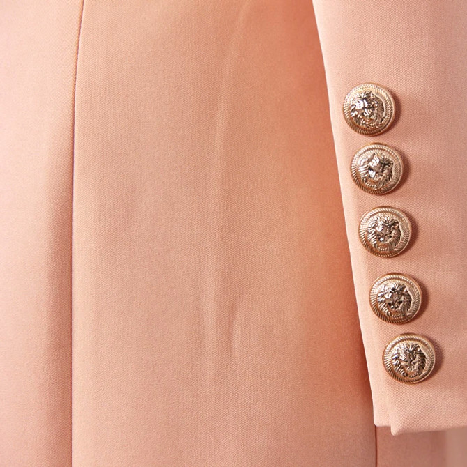 Long Sleeve Coat Dress Peach