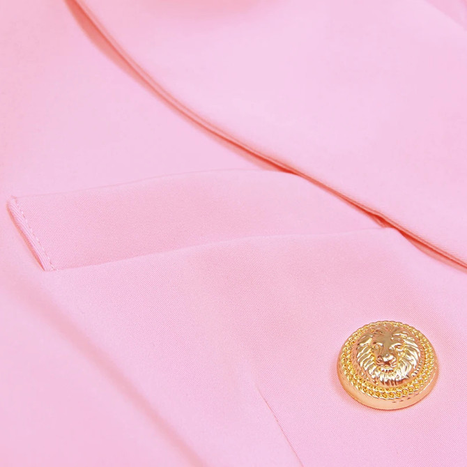 Short Sleeve Blazer Dress Pink