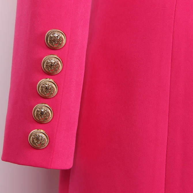 Long Sleeve Coat Dress Hot Pink