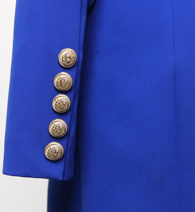Long Sleeve Coat Dress Blue