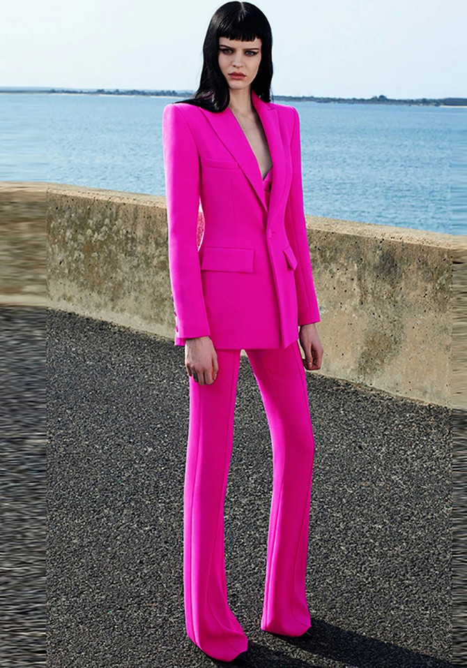 Long Sleeve Suit Hot Pink