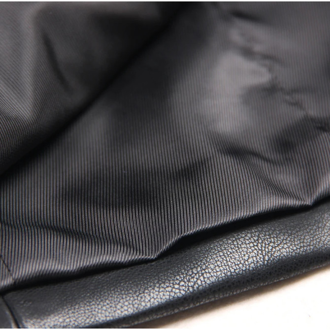 Long Sleeve Faux Leather Dress Black