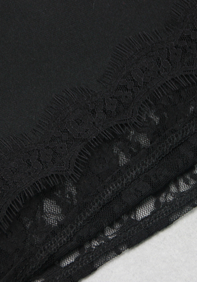 Long Sleeve Lace Corset Dress Black