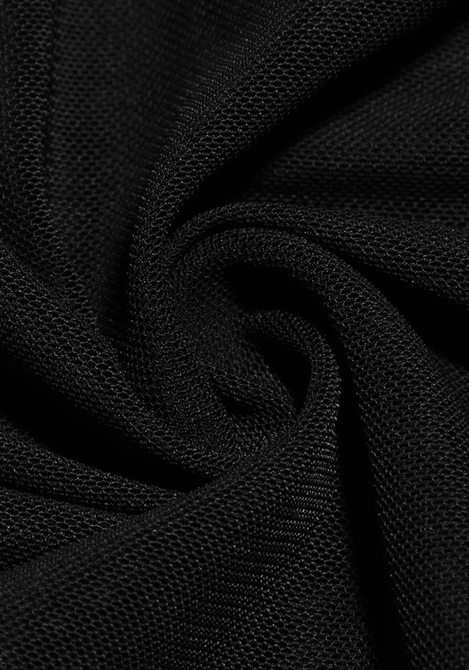 Long Sleeve Lace Mesh Corset Maxi Dress Black