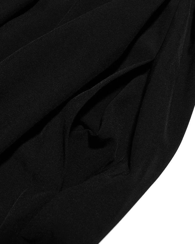 Strapless Bustier A Line Midi Dress Black