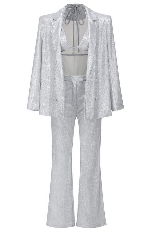 Sparkly Three Piece Suit Silver