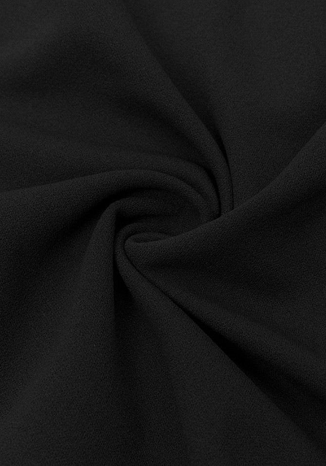 One Shoulder Ruffle Detail Midi Dress Black